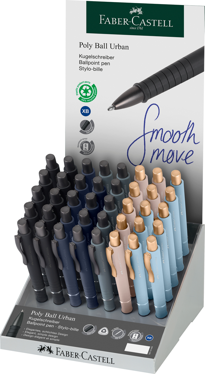 Display 40 Buc Pix Cu Mecanism Poly Ball Urban Faber-castell