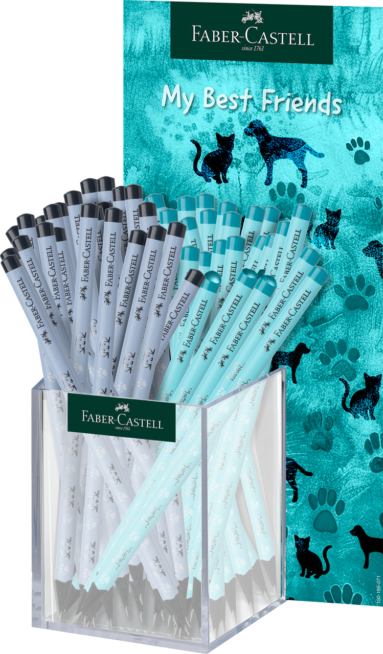 Display 48 Creioane Grafit Lemn Negru Catei Si Pisici Faber-castell