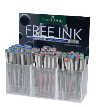 Display 60 Rollere Free Ink 0,7MM Faber-castell