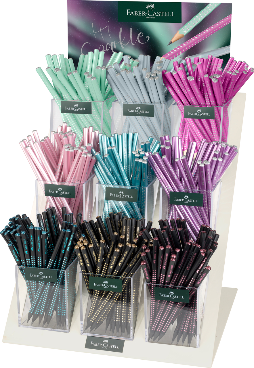 Display 9*48 Buc Creion Grafit B Grip Sparkle 2026 Faber-castell