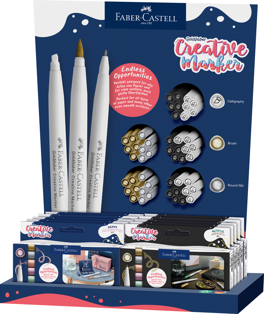 Display Festive Selection Markere Creative Goldfaber 10 Seturi + 50 Bucati Faber-castell