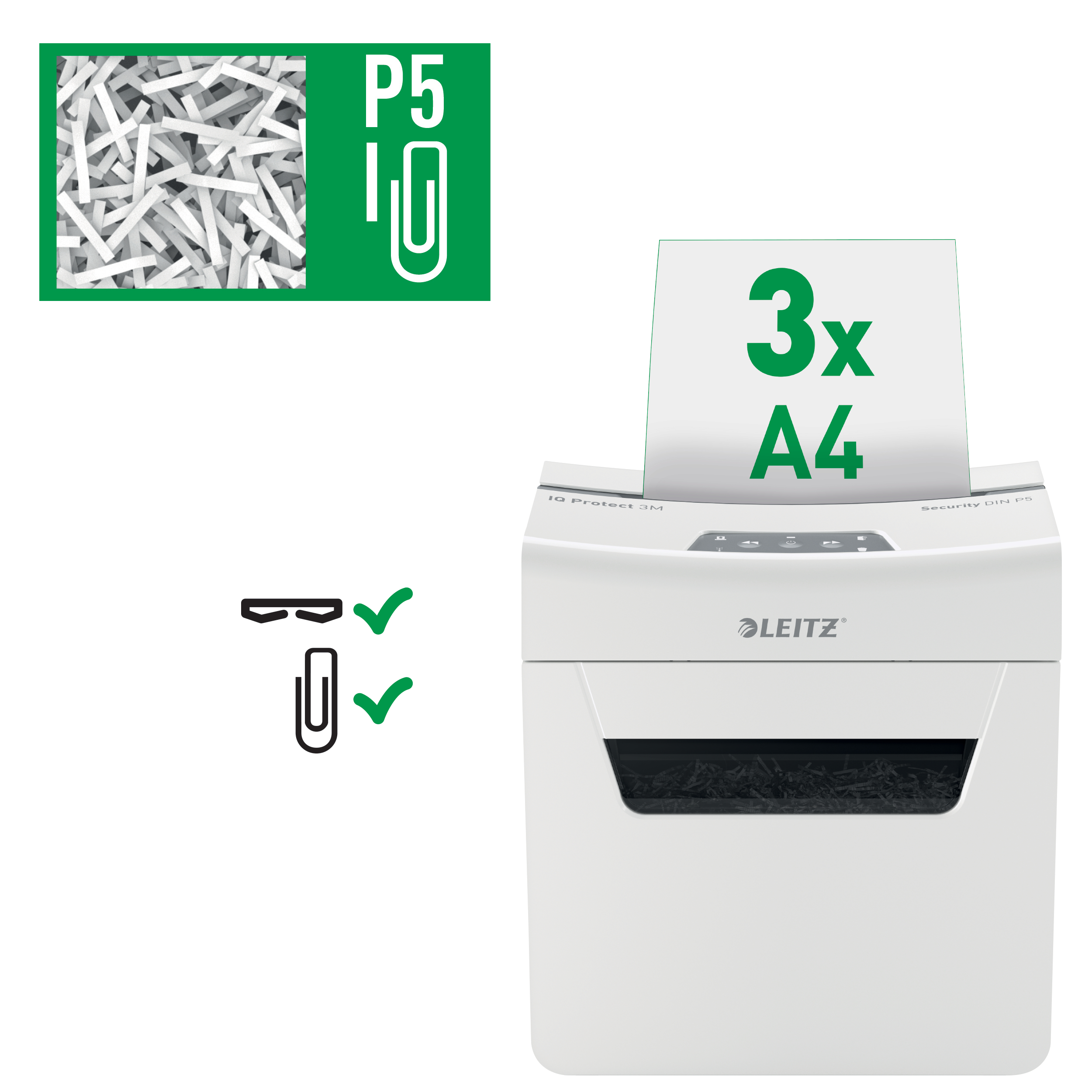 Distrugator Doc Iq Protect 3M Micro-cut 3 Coli P5 Leitz