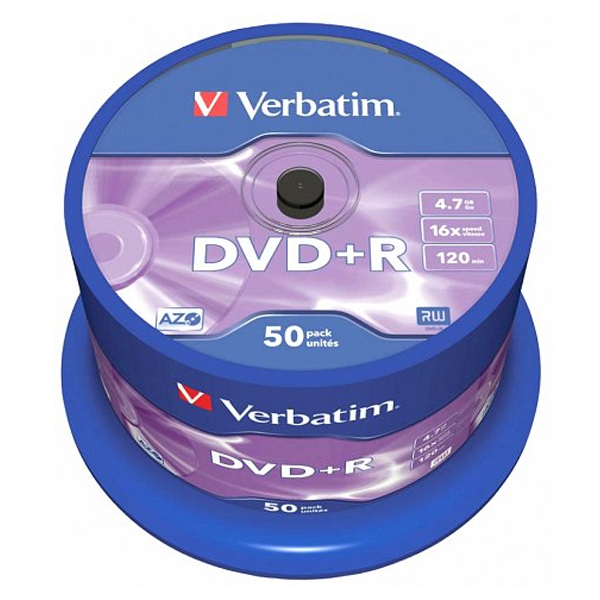 Dvd+r 50/Set Verbatim 4.7 GB 16X 43550