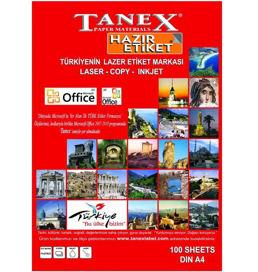 Etichete 14/A4 105*42.69MM Colturi Drepte 100/Top Tanex