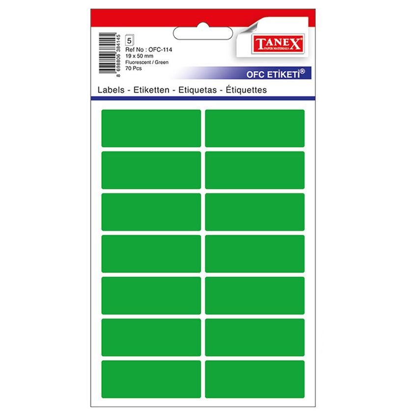 Etichete 19*50MM Colturi Rotunde Verzi 70/Set Tanex