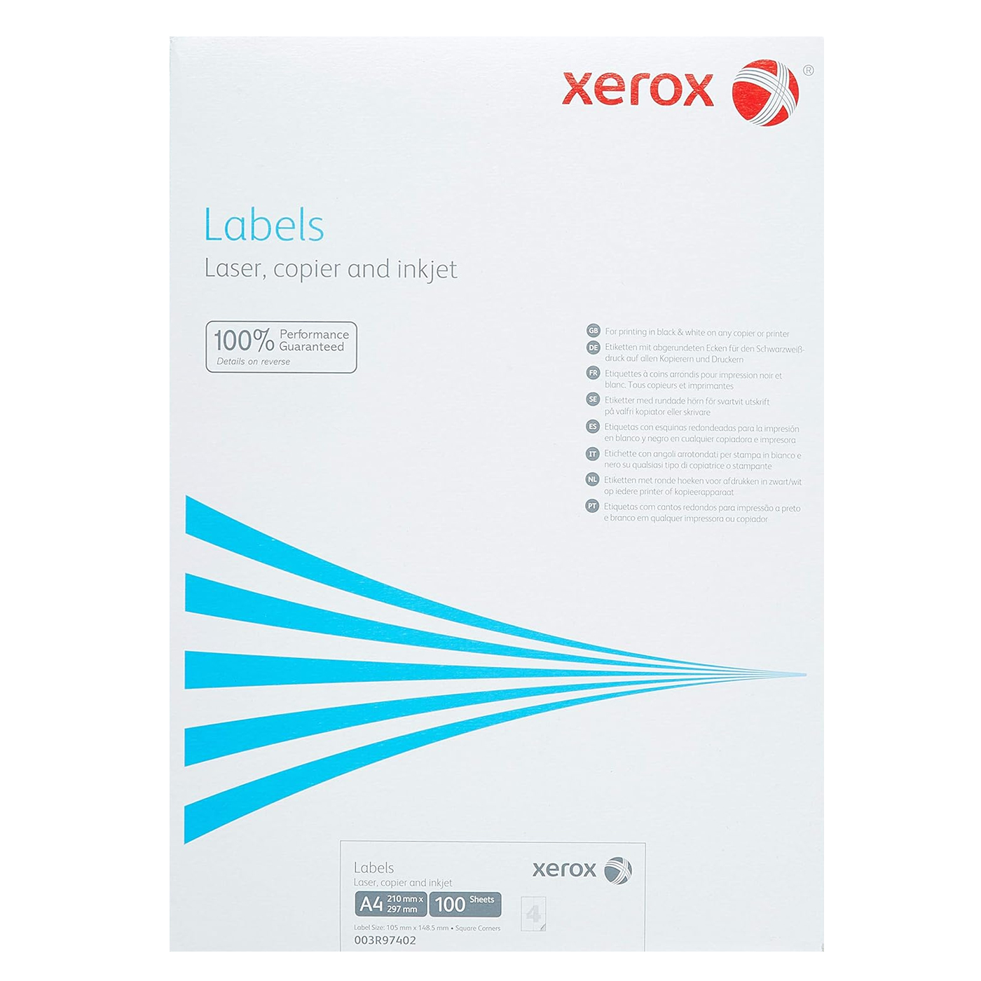 Etichete 4/A4 105*148.5MM Colturi Drepte 100/Top Xerox