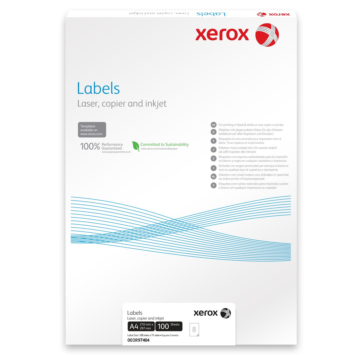 Etichete 8/A4 105*71MM Colturi Drepte 100/Top Xerox