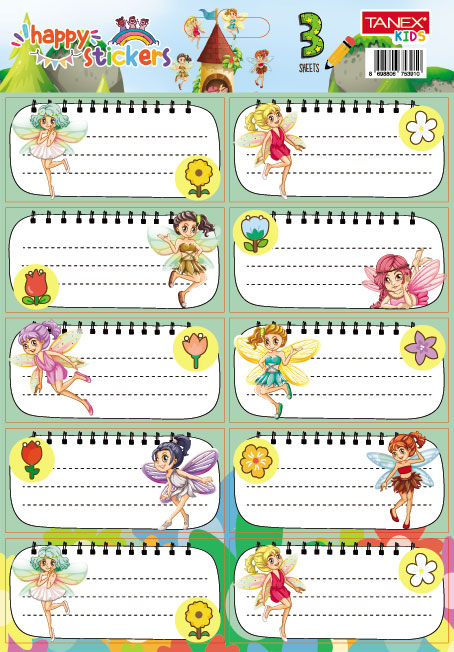Etichete Scolare 30/Set Fairies TLS-819 Tanex