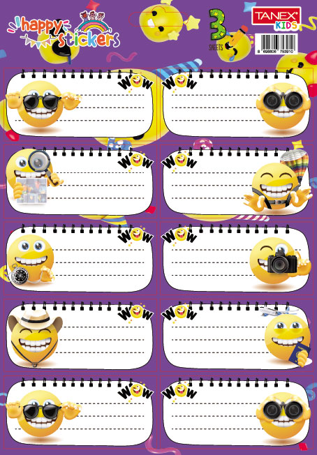 Etichete Scolare 30/Set Smileys TLS-803 Tanex