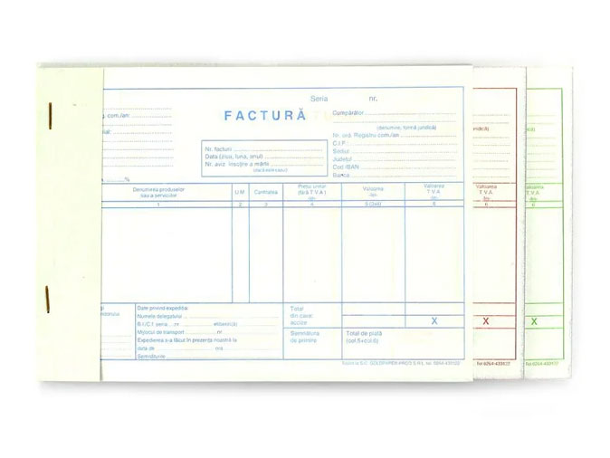 Factura A5 Cu Tva Gold