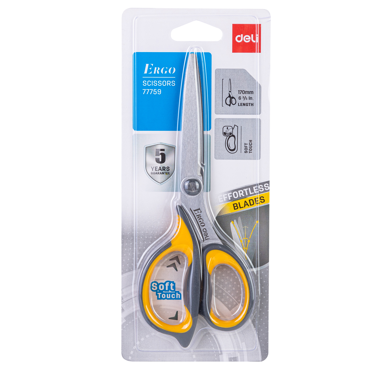 Foarfeca birou 17cm cu grip deli [2]