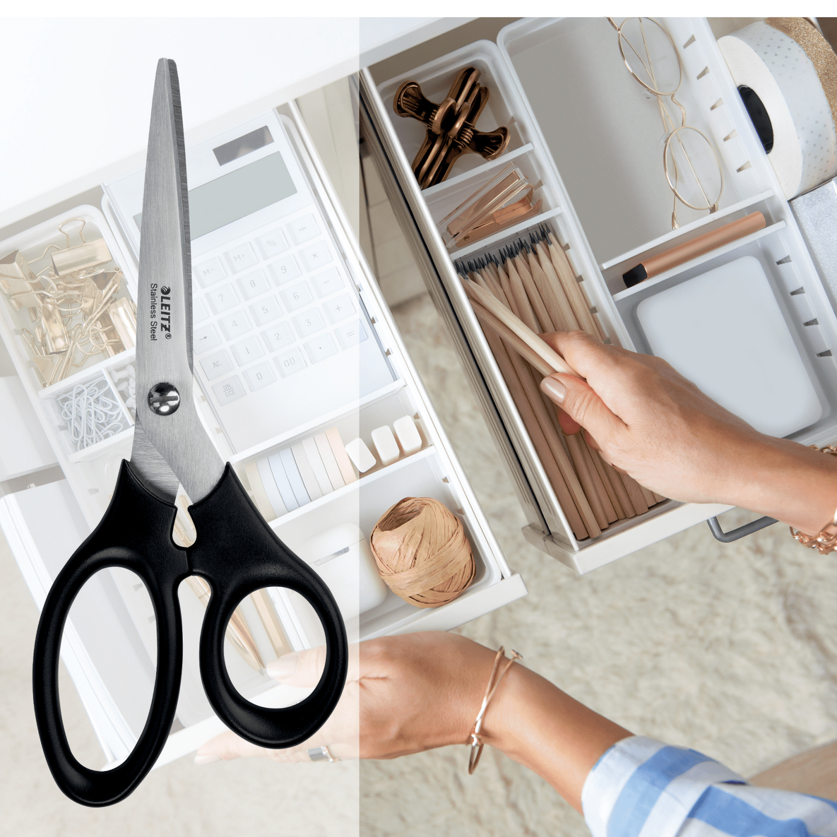 Foarfeca birou 18.5cm neagra otel inoxidabil leitz [1]