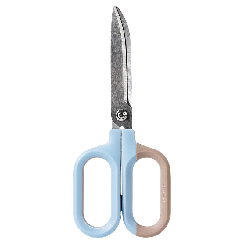 Ambalare și etichetareArticole pentru tăiere - Foarfeca birou 18cm bicolora bleu-crem nusign deli
