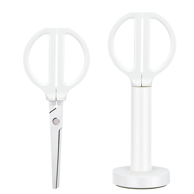 Foarfeca birou cu suport 18cm alba nusign deli [1]