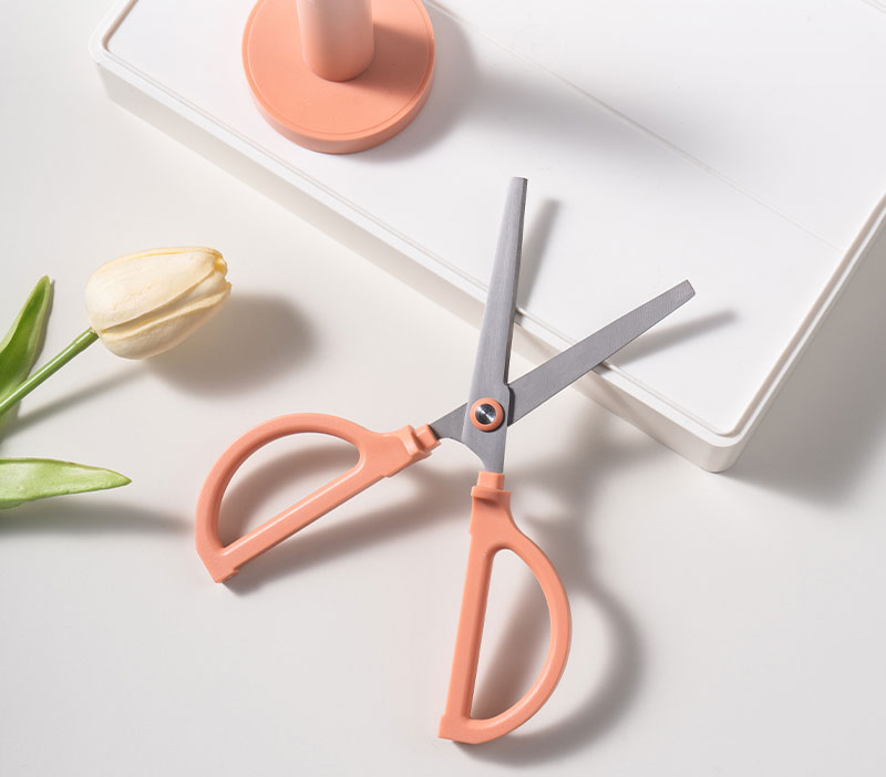 Foarfeca birou cu suport 18cm roz nusign deli [2]