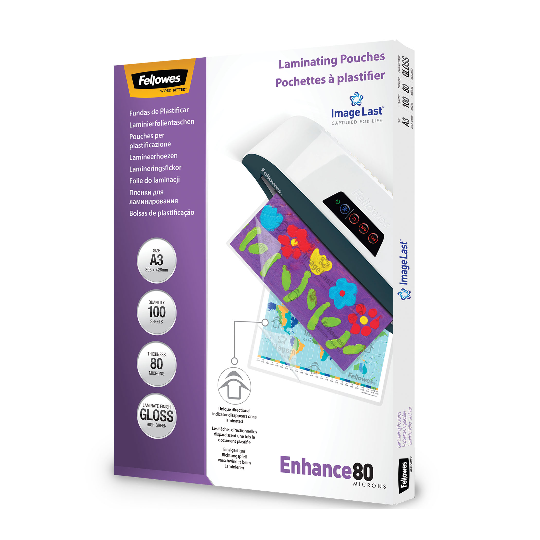 Folie A3 80 Microni 100/Top Fellowes