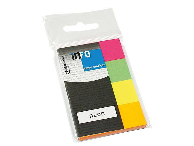 Global Notes Index Adeziv Hartie 4*20*50MM 40 File 4 Culori Neon Info Notes
