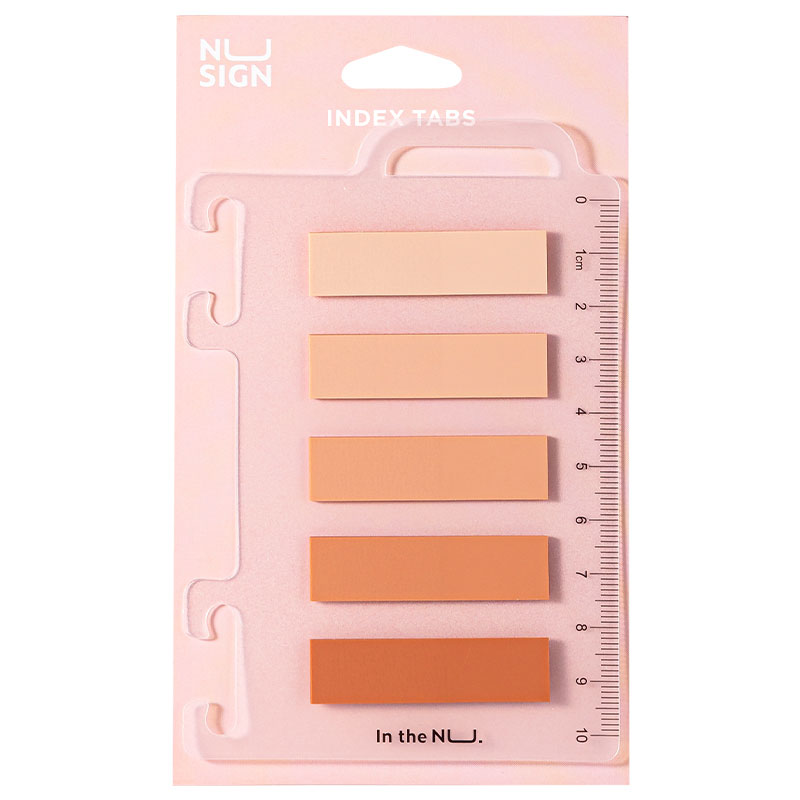 Index Adeziv Plastic 12*44MM 5 Culori Roz 20 File Rigla Nusign Deli