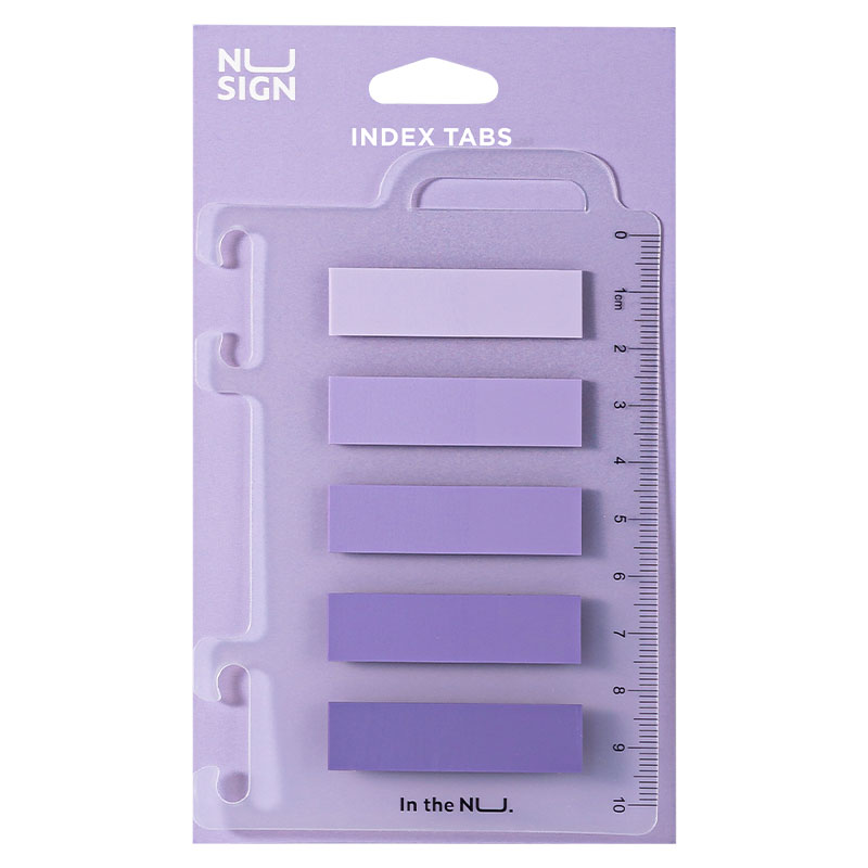 Index Adeziv Plastic 12*44MM 5 Culori Violet 20 File Rigla Nusign Deli