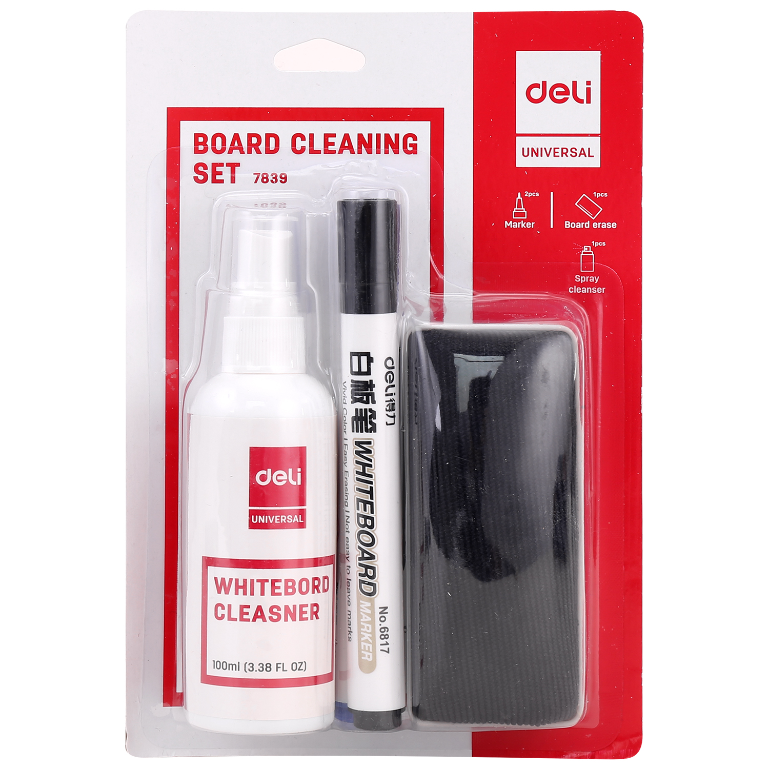 Kit Whiteboard (BURETE+SPRAY+2 Markere) Deli
