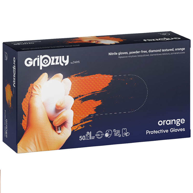 Manusi Nitril Cu Grip Orange S 50/Set Gripzzly
