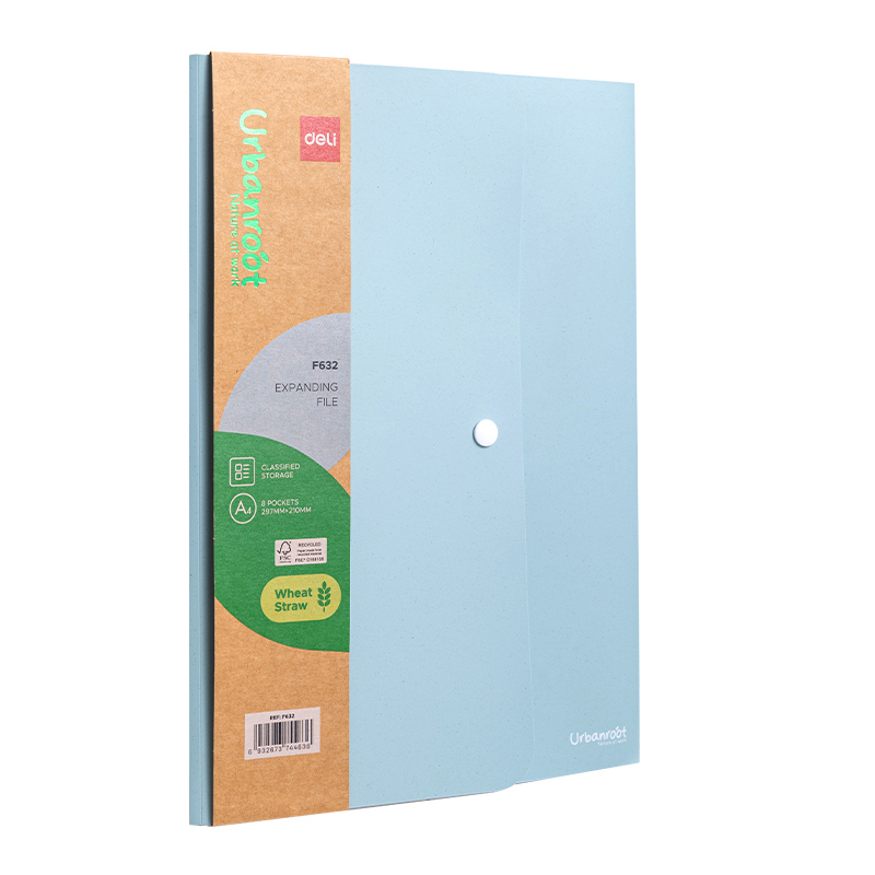 Mapa Material Eco Din Fibre De Grau Cu 7 Separatoare Si Buton Culori Asortate Deli