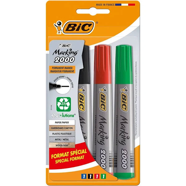 Marker Permanent 4/Set Varf Rotund 2000 Bic