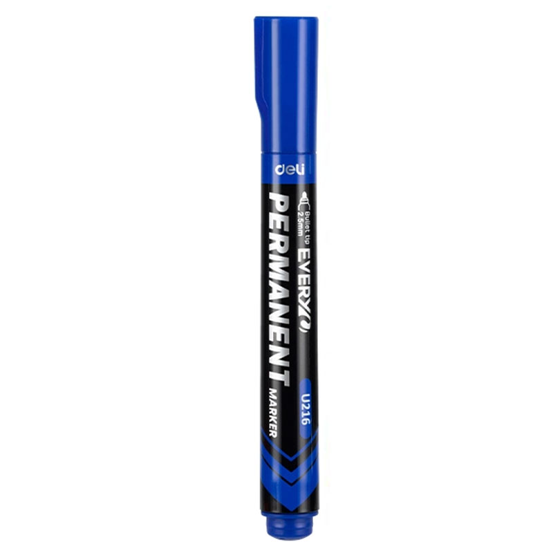 Marker Permanent Albastru Varf Rotund 2.5MM Deli
