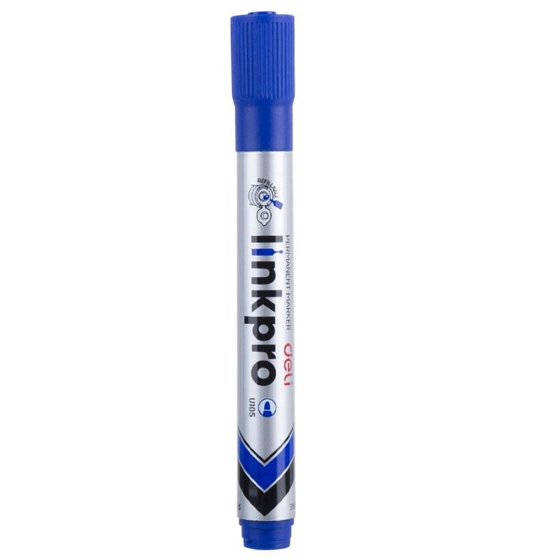 Marker Permanent Albastru Varf Rotund 2MM Reincarcabil Deli