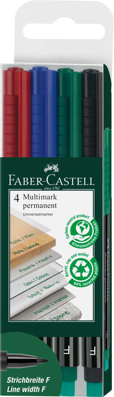 Marker Permanent Set 4 F Multimark Faber-castell