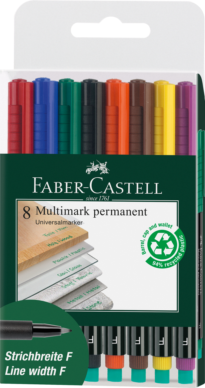 Marker Permanent Set 8 F Multimark Faber-castell