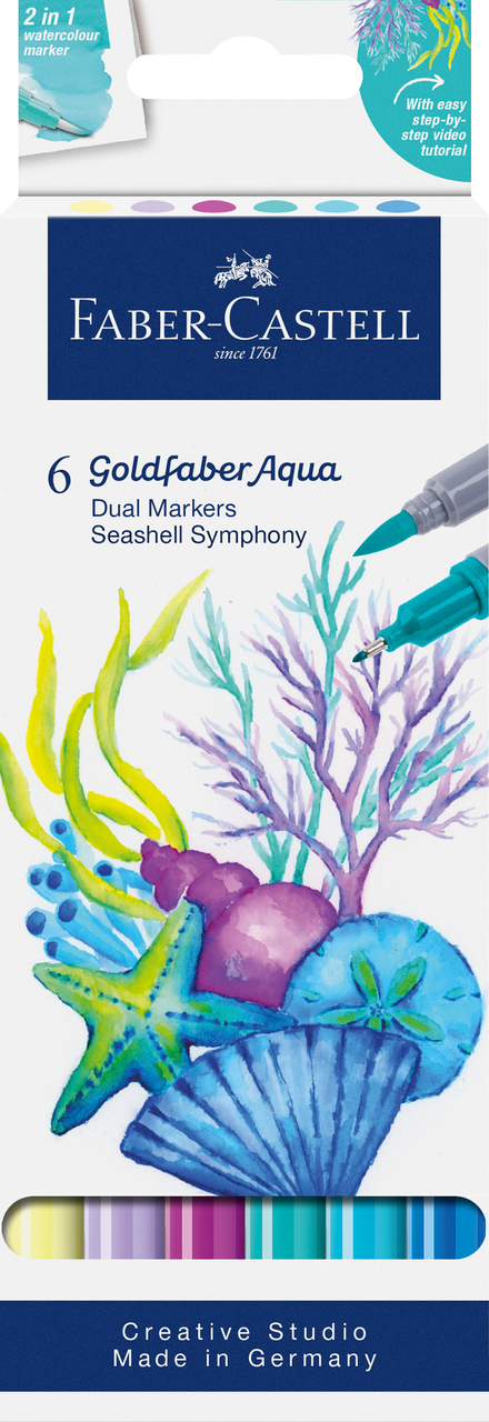 Marker Solubil 2 Capete Set 6 Bucati Tropical Collection Scoici Goldfaber Faber-castell