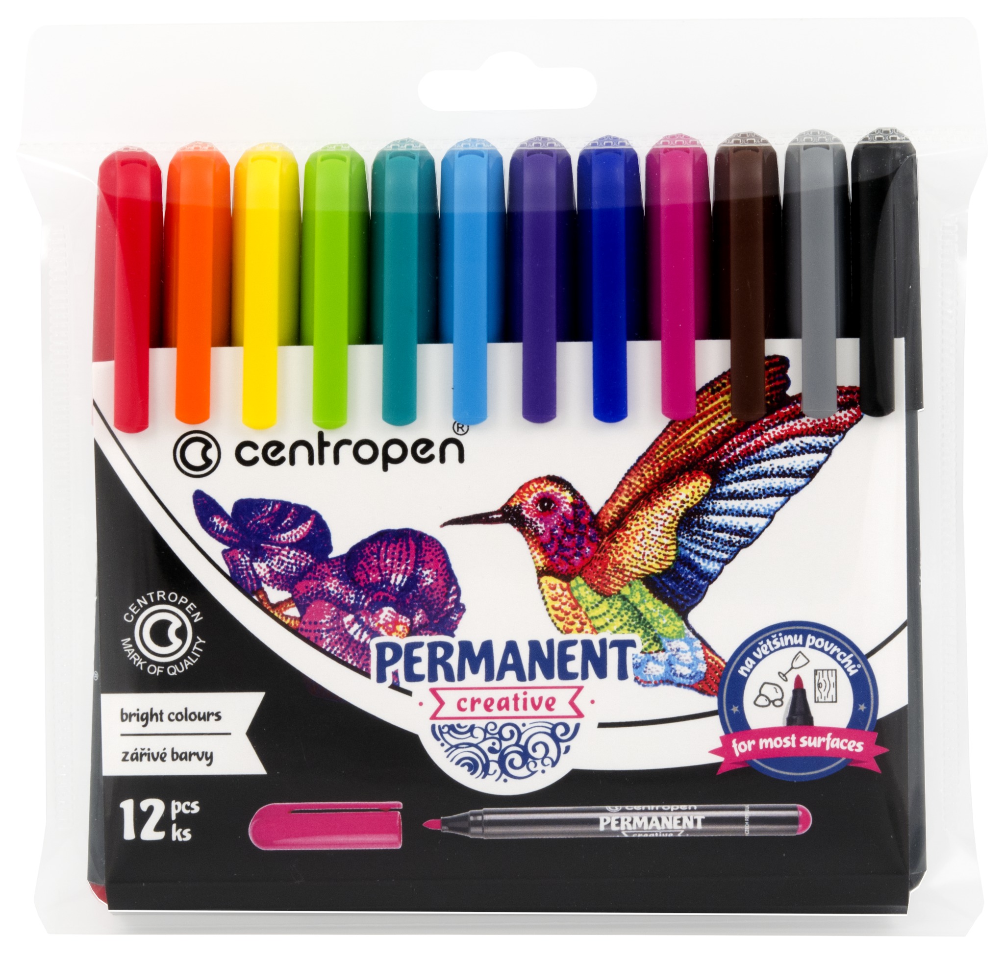Markere Permanente Creative Slim 12/Set Centropen