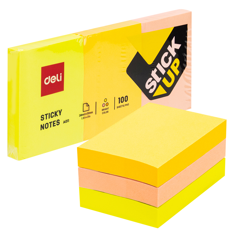 Notes Adeziv 3*38*51MM 3 Culori 100 File Deli