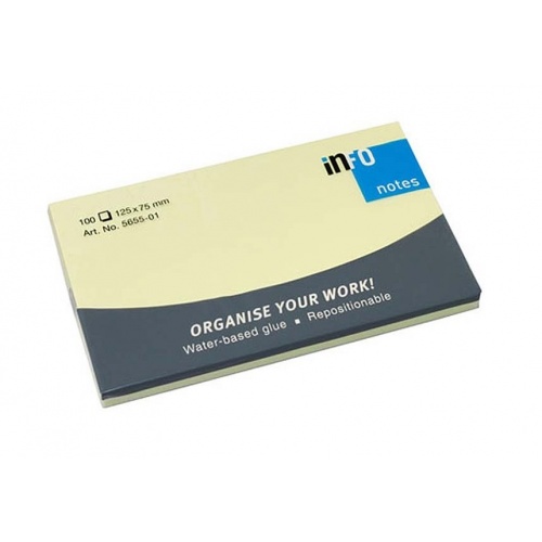 Global Notes Notes Adeziv 75*125MM Galben Pal 100 File Info Notes