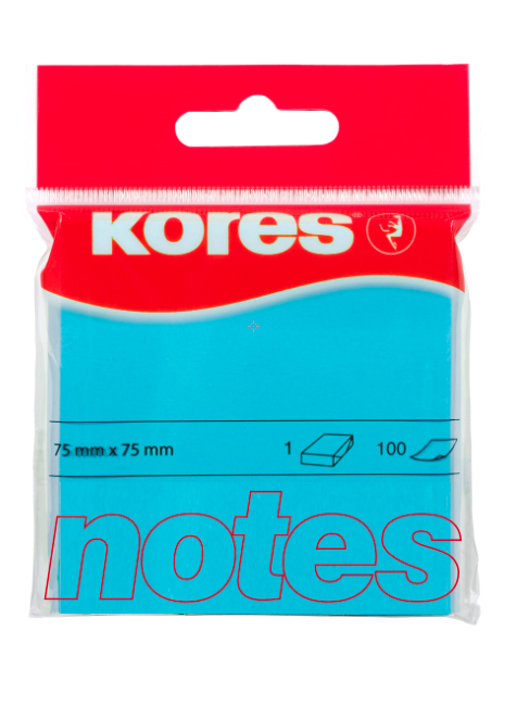 Notes Adeziv 75*75MM Albastru Neon 100 File Kores