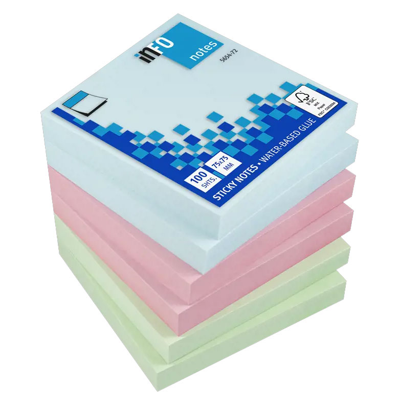 Global Notes Notes Adeziv 75*75MM Pastel Asortat 100 File Info Notes