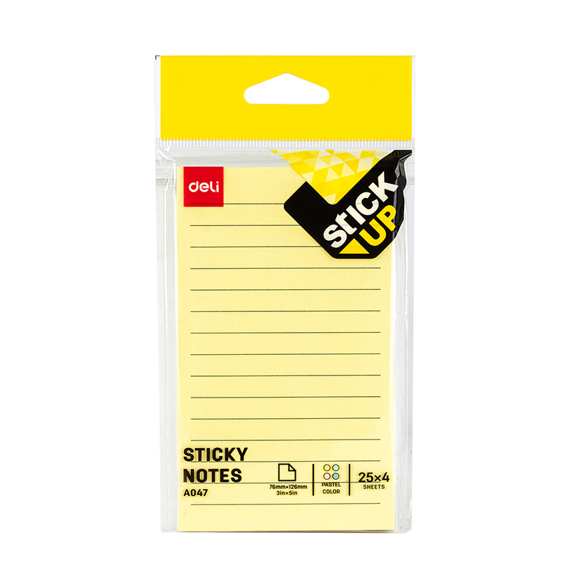 Notes Adeziv 76 X 126 Mm 4 X 25 File R-v-g-a Liniat Deli