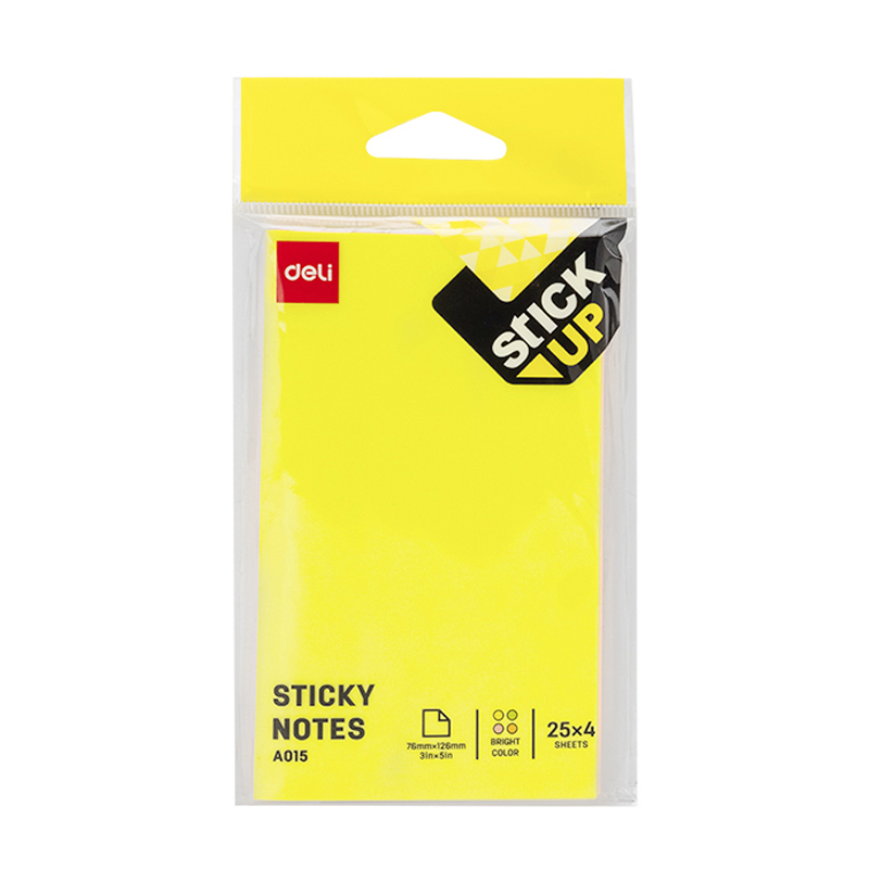 Notes Adeziv 76*126MM Div. Culori Pastel Polybag Deli