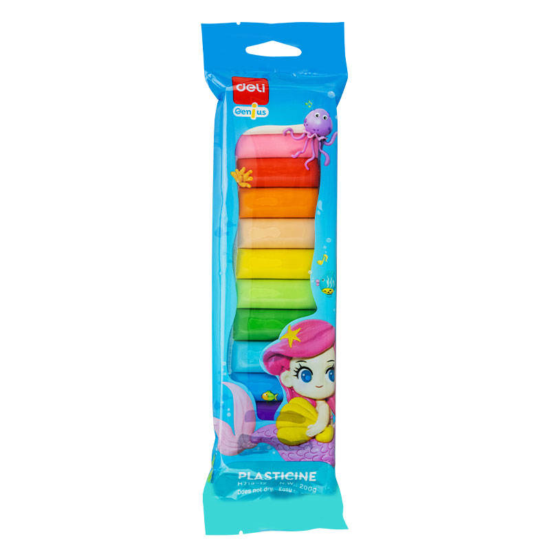 Plastilina 12 Culori 200G Polybag Deli