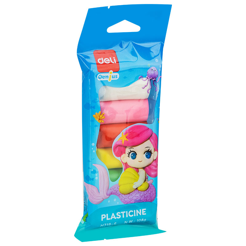Plastilina 6 Culori 108G Polybag Deli