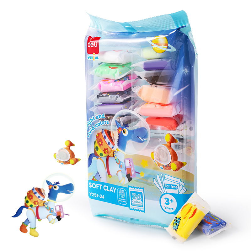 Plastilina Soft Clay 24 Culori 144G Deli