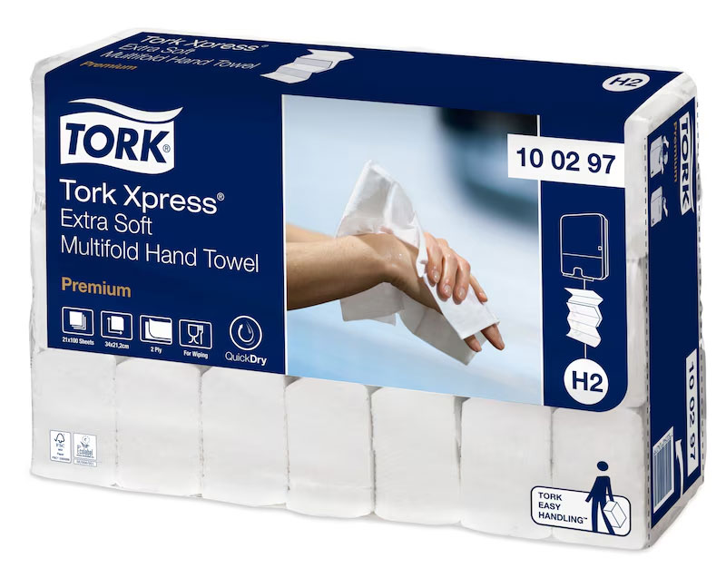 Prosoape Hartie Albe In Z 2STR 100/Set 21SET/Cut Tork Xpress Extra Soft
