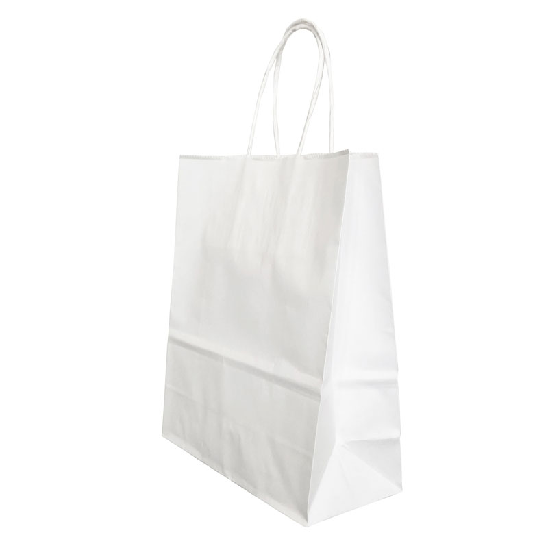 Punga Hartie Maner Rasucit 18 X 8 X 22 Cm Alb/Alb Papiroti