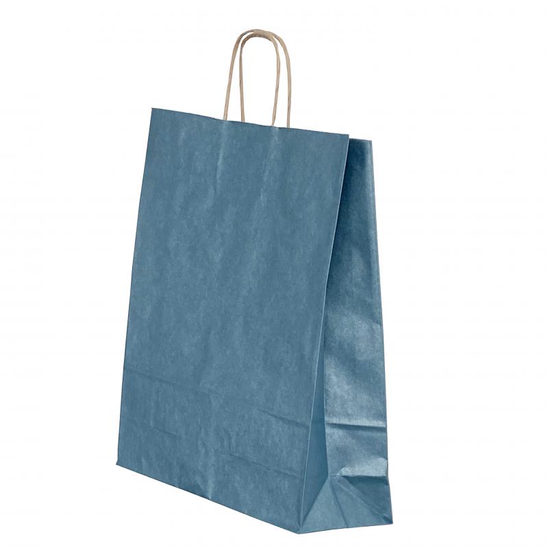 Punga Hartie Maner Rasucit 18 X 8 X 22 Cm Albastru/Maro Papiroti