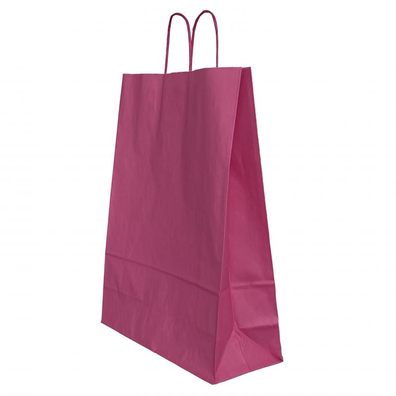 Punga Hartie Maner Rasucit 18 X 8 X 22 Cm Roz/Alb Papiroti