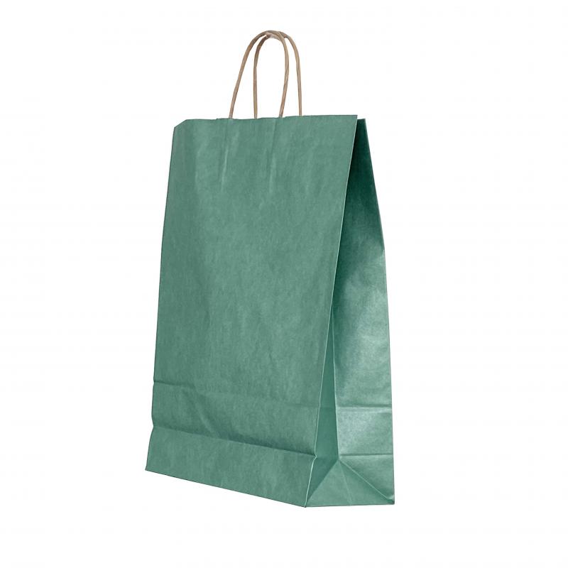 Punga Hartie Maner Rasucit 18 X 8 X 22 Cm Verde/Maro Papiroti