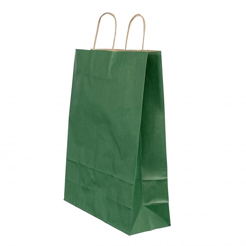 Punga Hartie Maner Rasucit 18 X 8 X 22 Cm Verde Dungi/Maro Papiroti