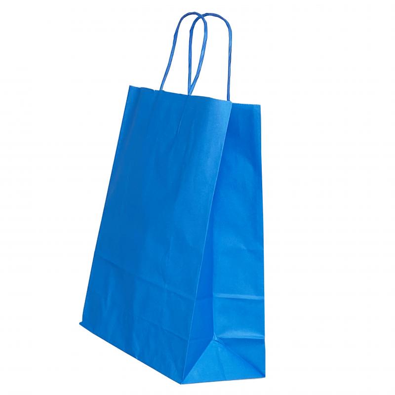 Punga Hartie Maner Rasucit 22 X 10 X 31 Cm Albastru/Alb Papiroti