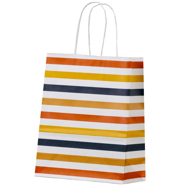 Punga Hartie Maner Rasucit 22 X 10 X 31 Cm Alb Striatii Papiroti
